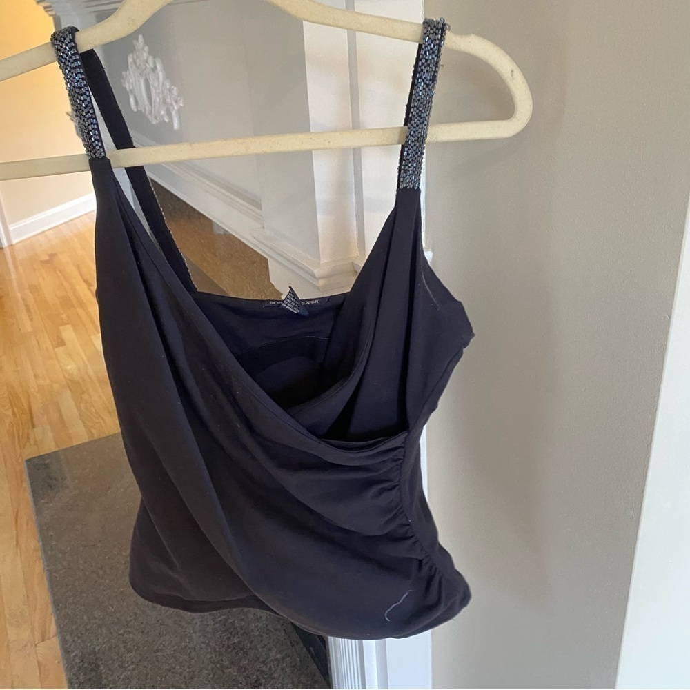 Boston Proper black embellished bra top XS